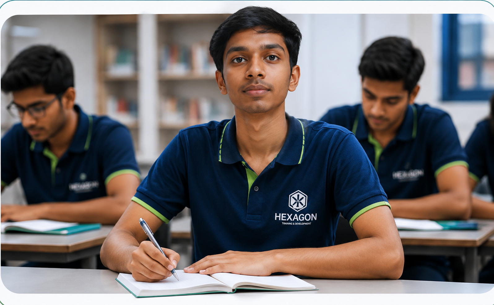 Hexagon NEET Academy student studying in class